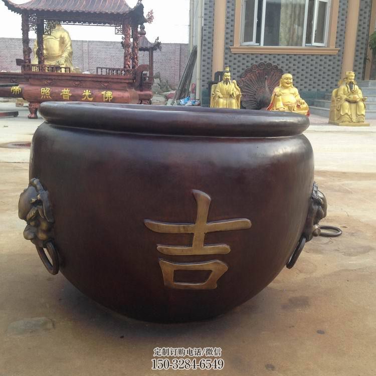 紫铜吉祥铜缸雕塑 紫铜吉祥铜缸雕塑