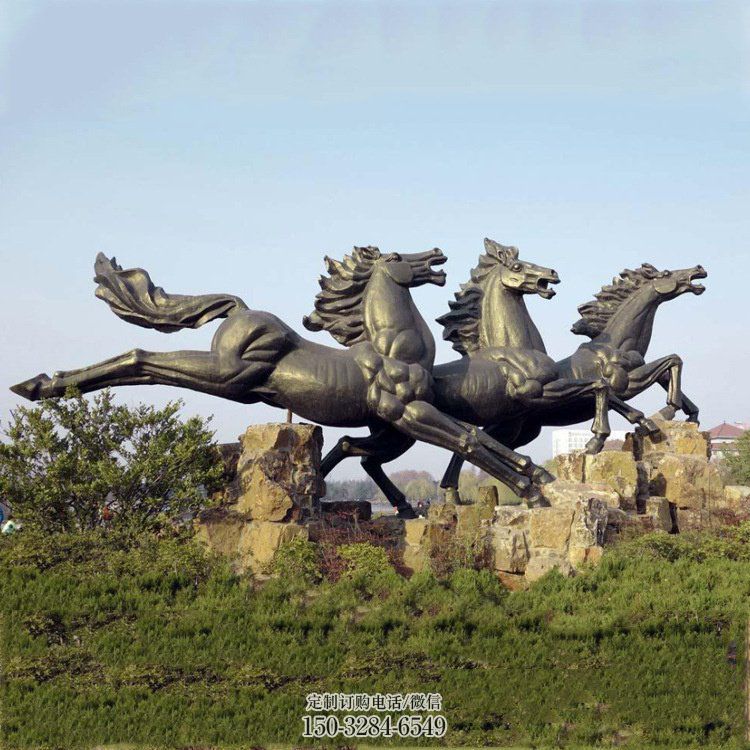 仿真八马奔腾雕塑,动物摆件,群马铜雕 仿真八马奔腾雕塑,动物摆件,群马铜雕