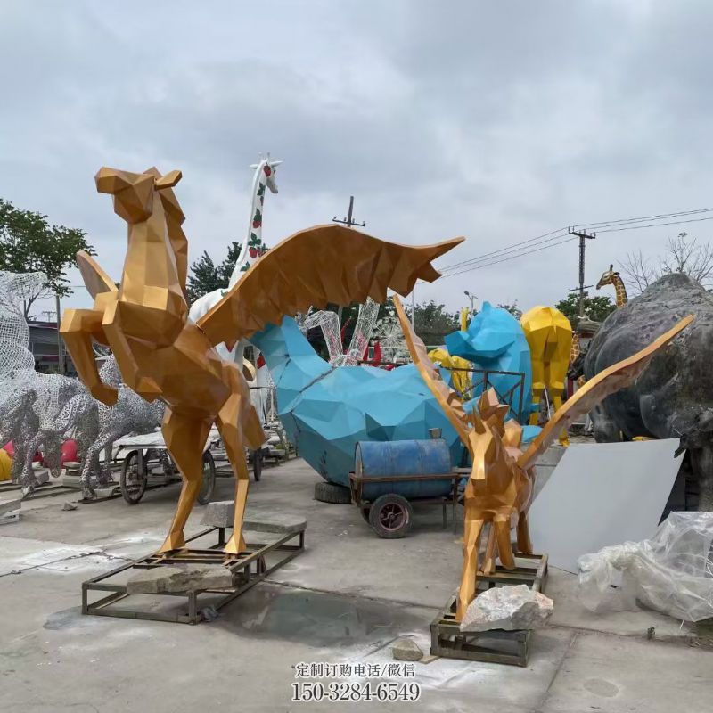 仿真飞马雕塑 酒店公园雕塑 风景区摆件 仿真飞马雕塑 酒店公园雕塑 风景区摆件