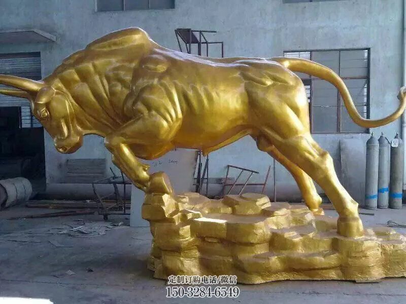 彩绘华尔街牛雕塑 仿真雕塑 步行街摆件 彩绘华尔街牛雕塑 仿真雕塑 步行街摆件