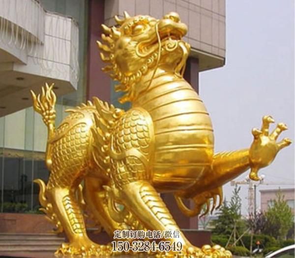 饭店麒麟雕塑,镀金欧式雕塑,镀金工艺 饭店麒麟雕塑,镀金欧式雕塑,镀金工艺