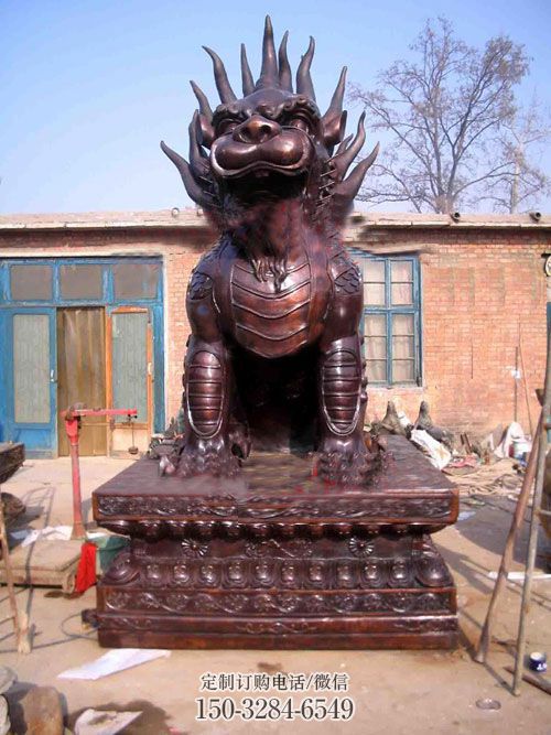 酒店麒麟雕塑,镀金欧式雕塑,仿古摆件 酒店麒麟雕塑,镀金欧式雕塑,仿古摆件