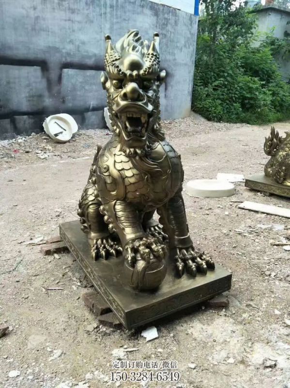 室内麒麟雕塑,拉丝海洋雕塑,抽象效果 室内麒麟雕塑,拉丝海洋雕塑,抽象效果