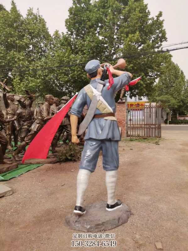 商业街红军雕塑 烤漆革命雕塑 彩绘抗战雕塑 商业街红军雕塑 烤漆革命雕塑 彩绘抗战雕塑