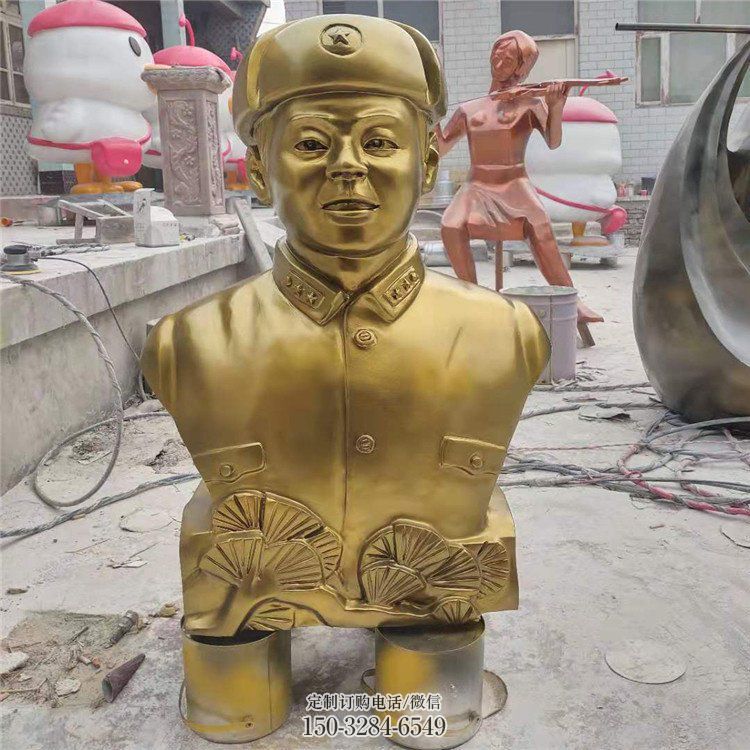 街道雷锋雕塑 现代景观人物雕塑 彩绘英雄雕塑 街道雷锋雕塑 现代景观人物雕塑 彩绘英雄雕塑
